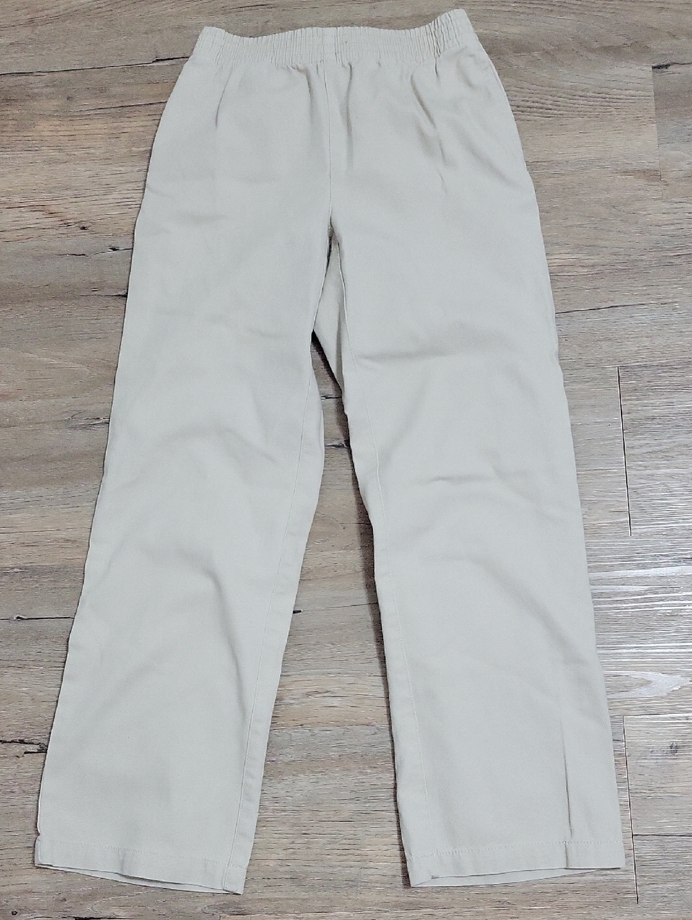 TNA Women's Khaki Elastic-Waist Straight Chinos